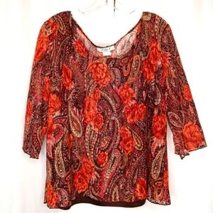 ONLY 9 Paisley Sheer Blouse